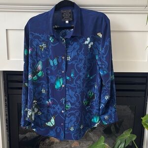 Johnny Was 100% Silk Blouse Excellent Condition